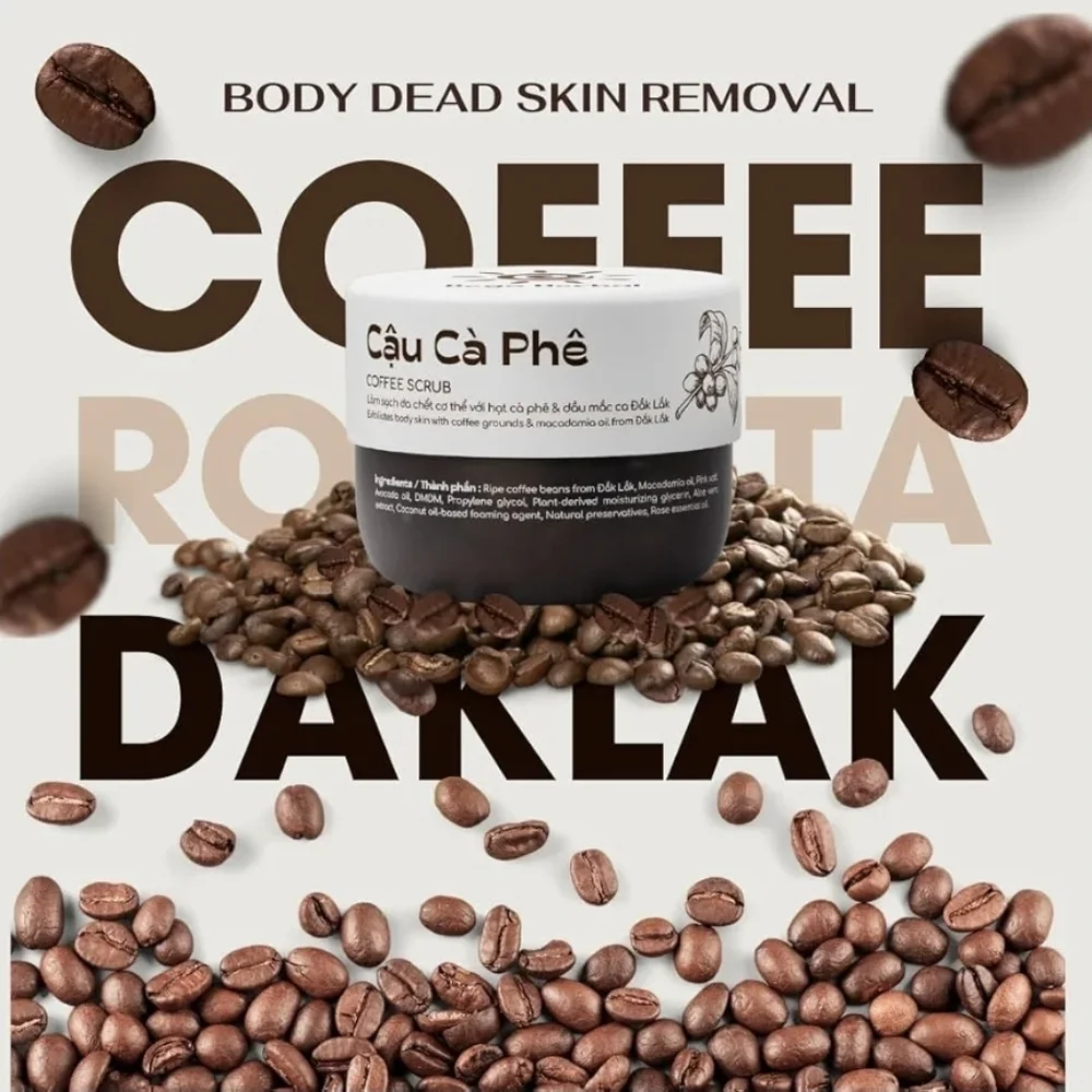 Cầu Cà Phê Coffee Scrub By Dego Herbal - Rich Brown White Sealed NWT 8.8oz